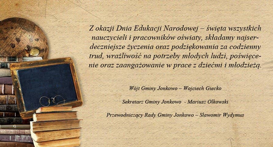 Życzenia dla pracowników oświaty o treści jak powyżej.