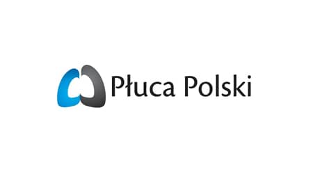 Napis płuca Polski oraz logo w kształcie płuc.