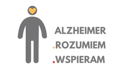 Grafika przedstawiająca postać. Napis: alzheimer, rozumiem, wspieram