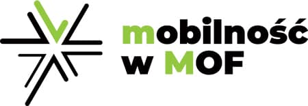 Grafika przedstawiająca logo i napis: mobilność w MOF