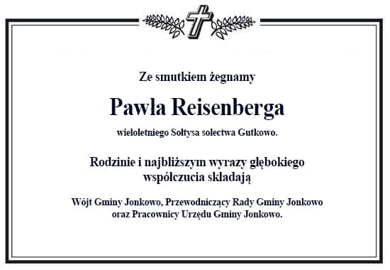 Ramka z krzyżem i gałązkami oliwnymi. Wewnątrz tekst o treści jak na początku artykułu.