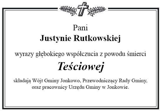 Ramka z kondolencjami o treści jak we wstępie artykułu.