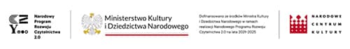 Baner z logotypami programu oraz tekstem o dofinansowaniu ze środków ministerstwa kultury i dziedzictwa narodowego.