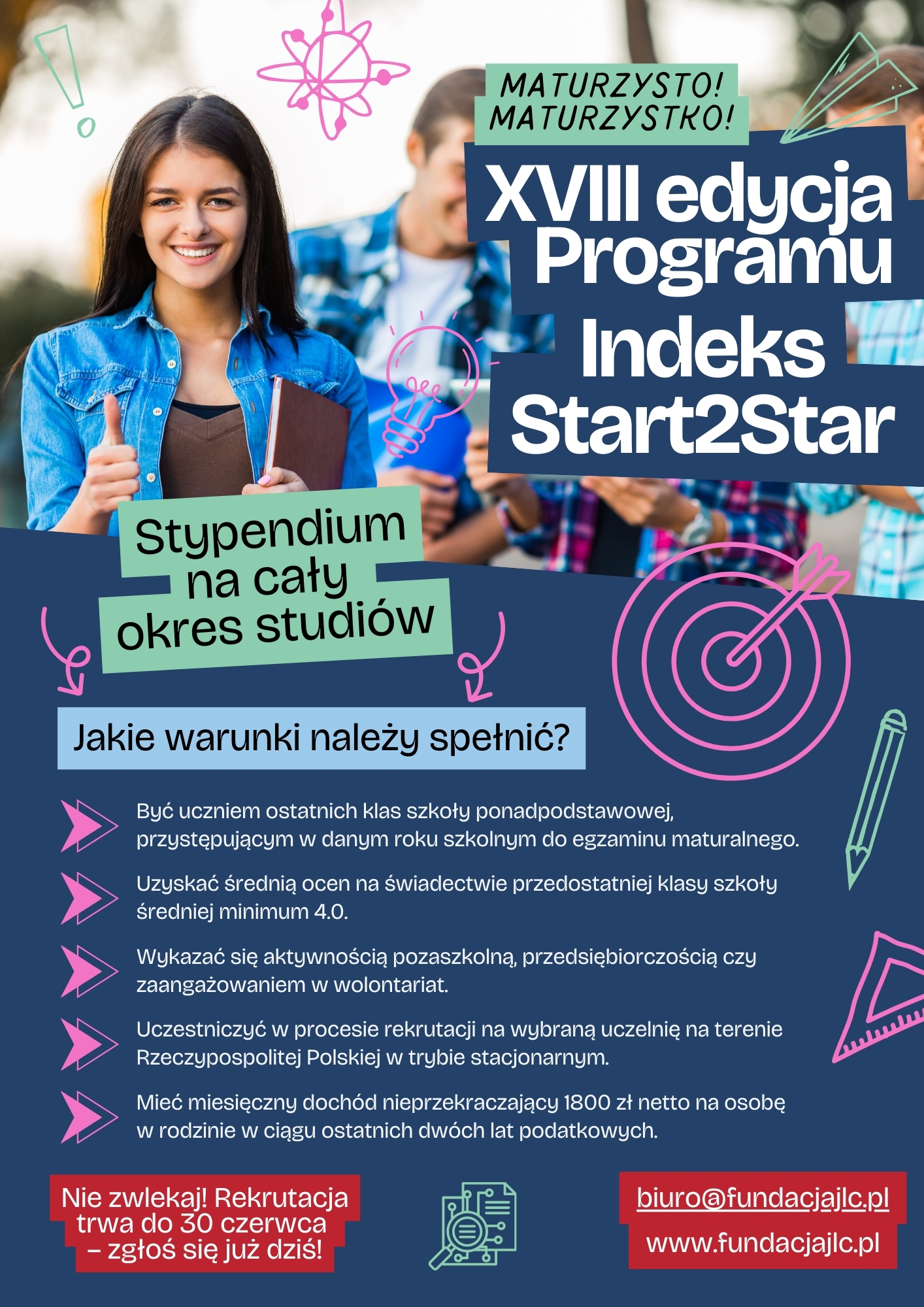 Fundacja JLC Plakat VVIII edycja Programu Indeks Start2Star