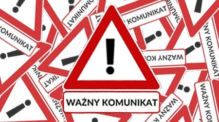 Znak drogowy wykrzyknik, ważny komunikat