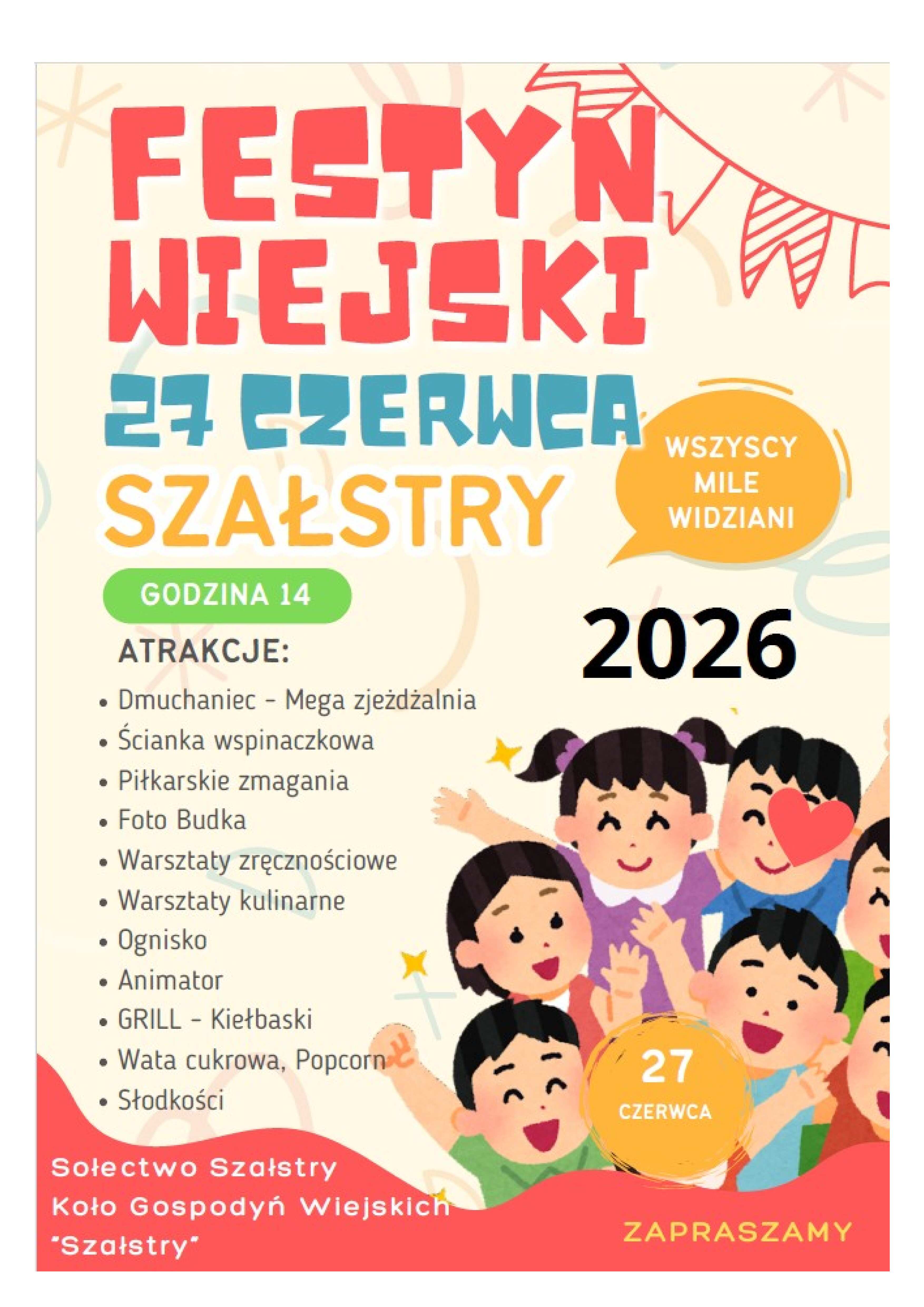 źródło:Sołectwo Szałstry Plakat Festyn